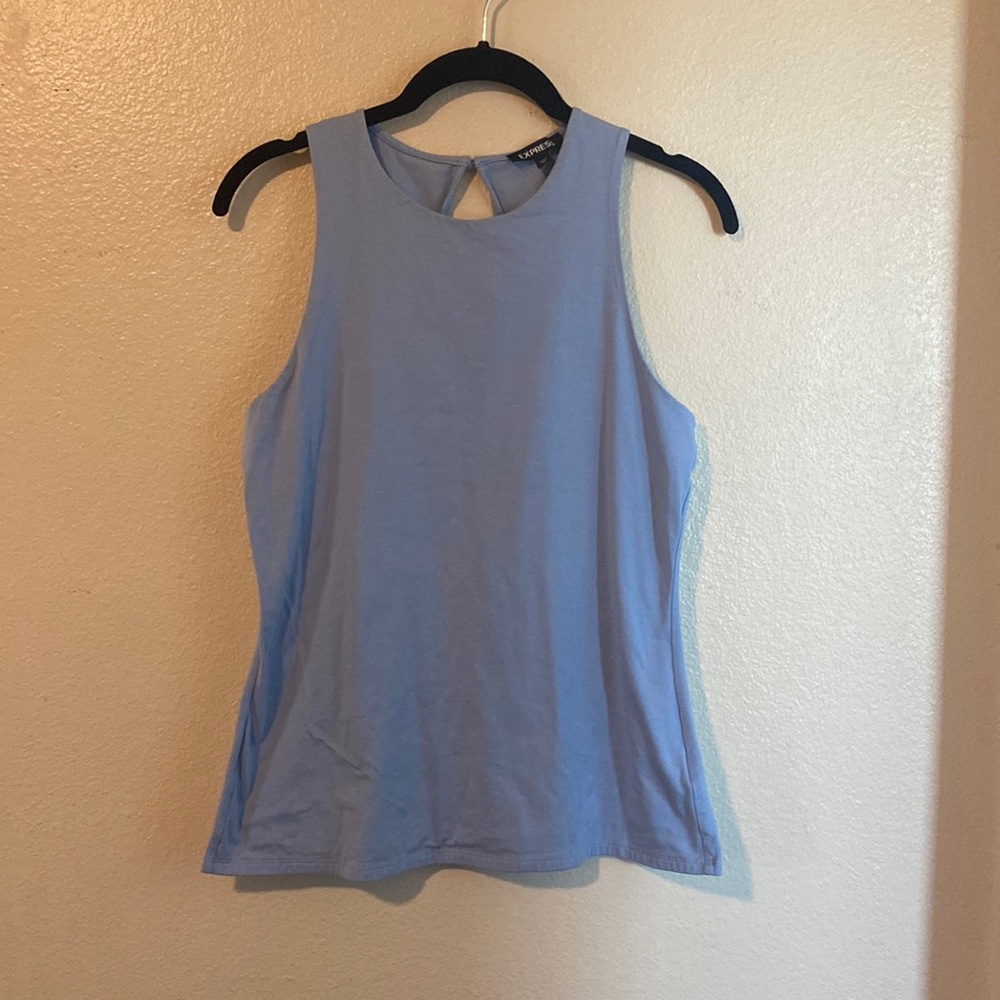 Express Baby Blue Halter Neck Top